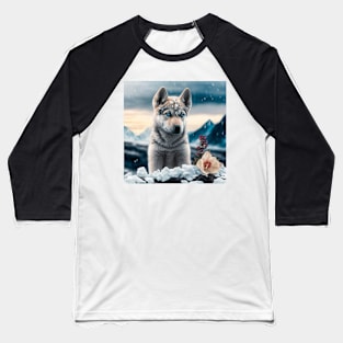 Wolfdog Puppy Baseball T-Shirt